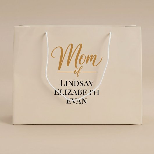Personalized Elegant Mom ラージペーパーバッグ