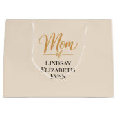 Personalized Elegant Mom ラージペーパーバッグ (正面)