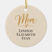 Personalized Elegant Mom Christmas セラミックオーナメント (正面)