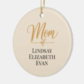 Personalized Elegant Mom Christmas セラミックオーナメント (左)