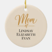 Personalized Elegant Mom Christmas セラミックオーナメント (裏面)