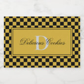 Personalized Elegant Monogram Food Label Sticker フードラベル (シングルラベル)