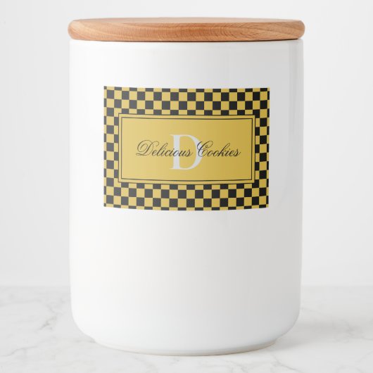Personalized Elegant Monogram Food Label Sticker フードラベル (正面)