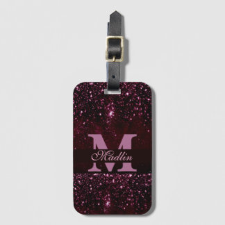 personalized elegant monogram glitter ラゲッジタグ