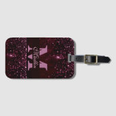 personalized elegant monogram glitter ラゲッジタグ (正面横)