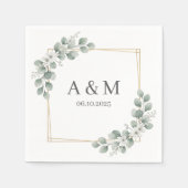 Personalized Elegant Monogram Paper Napkins スタンダードカクテルナプキン (正面)