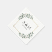Personalized Elegant Monogram Paper Napkins スタンダードカクテルナプキン (角)