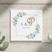 Personalized Elegant Monogram Paper Napkins スタンダードカクテルナプキン