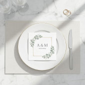 Personalized Elegant Monogram Paper Napkins スタンダードカクテルナプキン