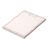 Personalized Elegant Monogram Pretty Floral Border ノートパッド (回転)