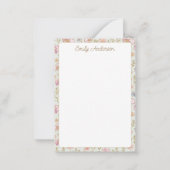 Personalized Elegant Monogram Pretty Flower Floral ノートカード (裏面)