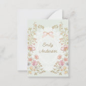 Personalized Elegant Monogram Pretty Flower Floral ノートカード (正面)