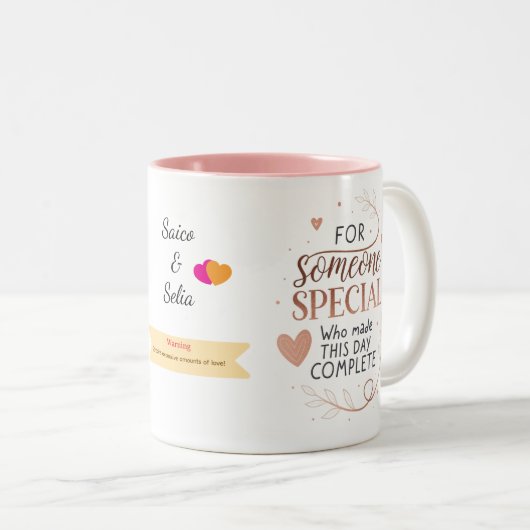 Personalized Elegant Mug Custom Romantic Gift ツートーンマグカップ (正面右)