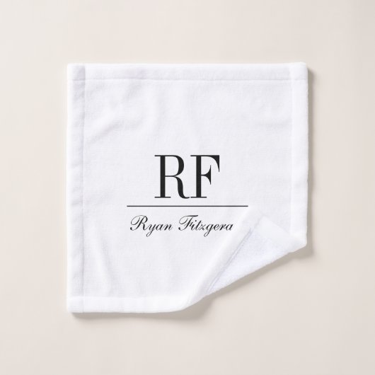 Personalized elegant name monogram initials ウォッシュタオル (ウォッシュタオル)