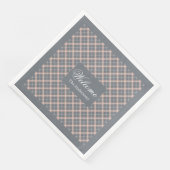 Personalized Elegant Napkins Coral Grey Aesthetic (コーナー)