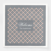 Personalized Elegant Napkins Coral Grey Aesthetic (正面)