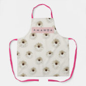 Personalized Elegant Neutral Daisy Floral Pattern エプロン (正面)
