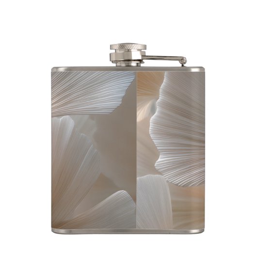 Personalized Elegant Neutral Ginkgo Leaves フラスク (裏面)