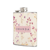 Personalized Elegant Pastel Floral Design フラスク (左)