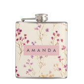 Personalized Elegant Pastel Floral Design フラスク (正面)