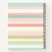 Personalized Elegant Pastel Macaron Stripe ノートブック (裏面)