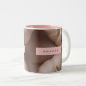 Personalized Elegant Pastel Pumpkin with Gold Stem ツートーンマグカップ (正面右)