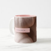 Personalized Elegant Pastel Pumpkin with Gold Stem ツートーンマグカップ (正面左)