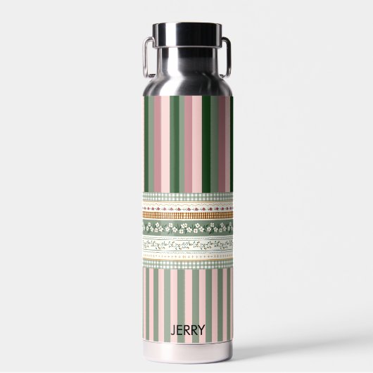 Personalized Elegant Pattern Water Bottle ウォーターボトル (正面)
