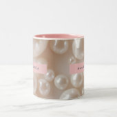 Personalized Elegant Pearl Soft White Luxury ツートーンマグカップ (中央)
