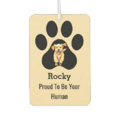 Personalized Elegant Pet Name Paw Proud Dog Owner カーエアーフレッシュナー (正面)