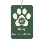 Personalized Elegant Pet Paw Dog Love Funny Gift カーエアーフレッシュナー (裏面)