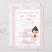 Personalized Elegant Pink Ballerina Birthday 招待状 (正面)