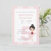 Personalized Elegant Pink Ballerina Birthday 招待状 (スタンド正面)