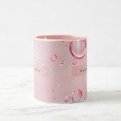 Personalized Elegant Pink Bubble Aesthetic ツートーンマグカップ (中央)