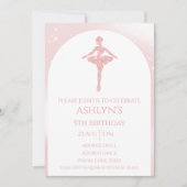 Personalized Elegant Pink Glitter Ballet Birthday 招待状 (正面)