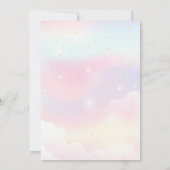 Personalized Elegant Pink Watercolour Unicorn 招待状 (裏面)