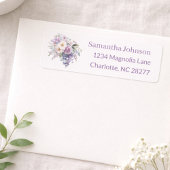 Personalized Elegant Purple Return Address  ラベル