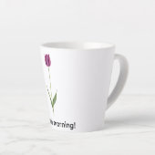 Personalized Elegant Purple Tulip カフェラテマグ (右アングル)
