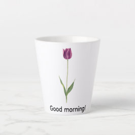 Personalized Elegant Purple Tulip カフェラテマグ