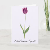 Personalized Elegant Purple Tulip カード (正面)