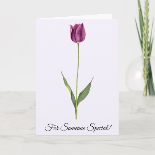 Personalized Elegant Purple Tulip カード (正面)