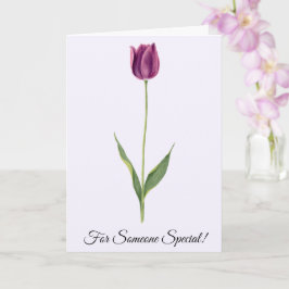 Personalized Elegant Purple Tulip カード