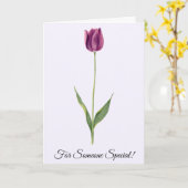 Personalized Elegant Purple Tulip カード (黄色い花)