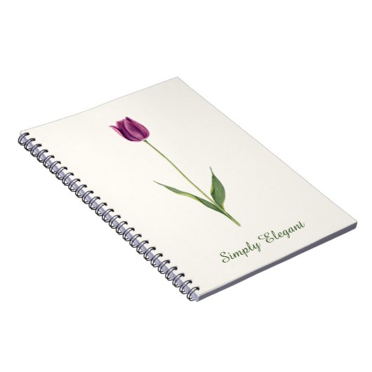 Personalized Elegant Purple Tulip ノートブック (右側)