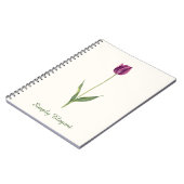 Personalized Elegant Purple Tulip ノートブック (左側)