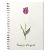 Personalized Elegant Purple Tulip ノートブック (正面)