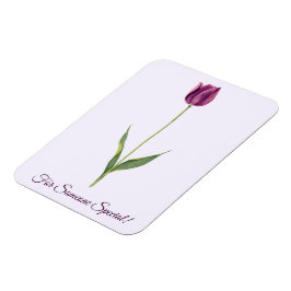Personalized Elegant Purple Tulip マグネット