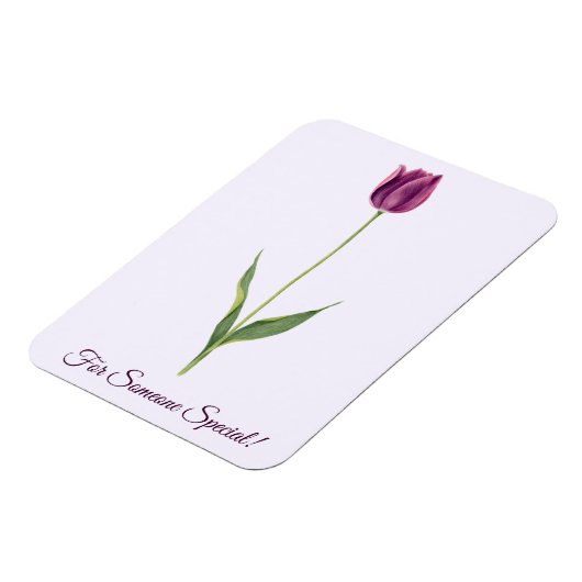 Personalized Elegant Purple Tulip マグネット (左側)