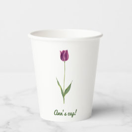 Personalized Elegant Purple Tulip 紙コップ
