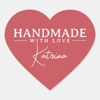 Personalized Elegant Red ハートシール